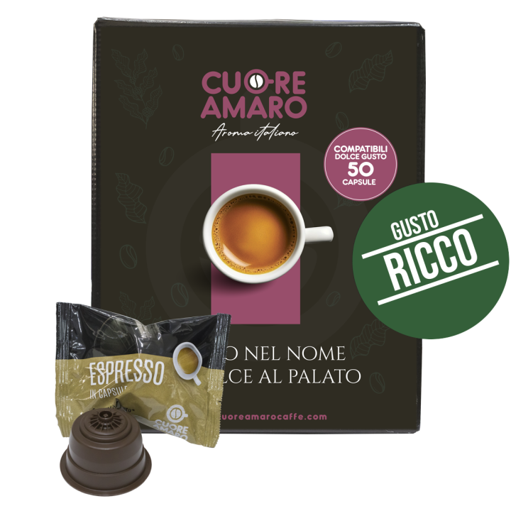 Caffè Cuore Amaro Capsule Compatibili Dolce Gusto | Espresso Intenso